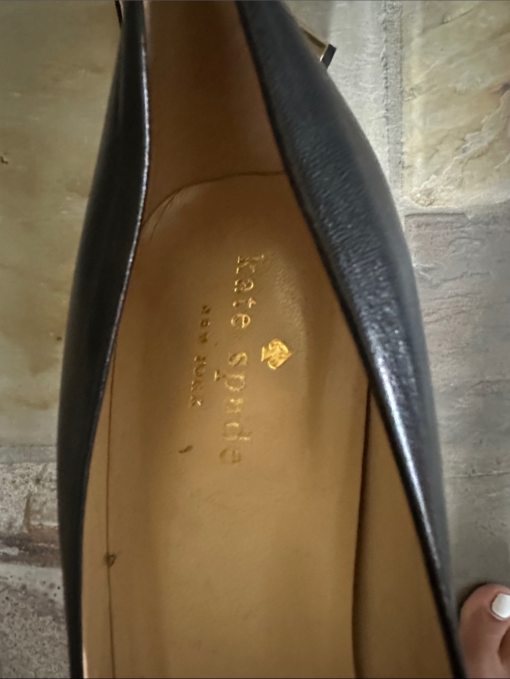 kate spade Black Leather Classic Round-Toe Heels - Picture 2 of 7